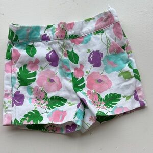 Janie and Jack Floral High Waist Shorts - Pink, Purple, Green